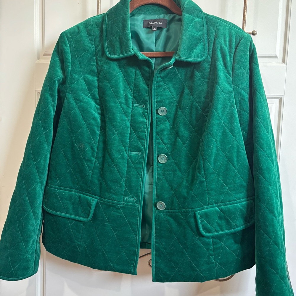 Talbots Emerald Quilted  Jacket
